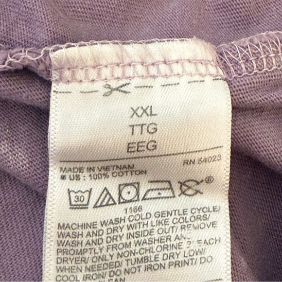 Old Navy Don’t Worry Beach Happy Pocket Tank Top Women XXL Purple Grunge 90sVibe - Picture 9 of 11